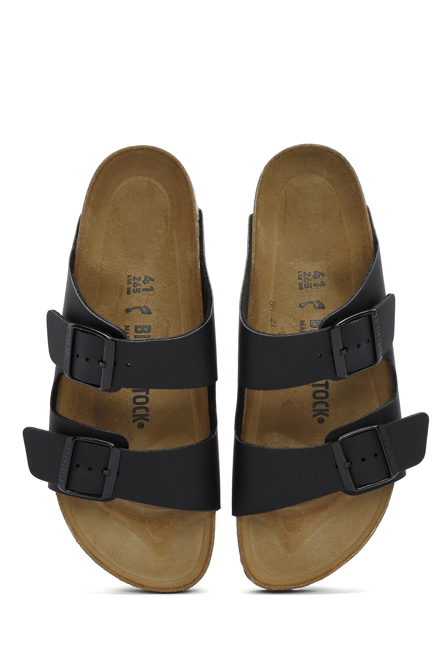 Birkenstock Men's Black Double Buckle Arizona Bf Flat Slippers
