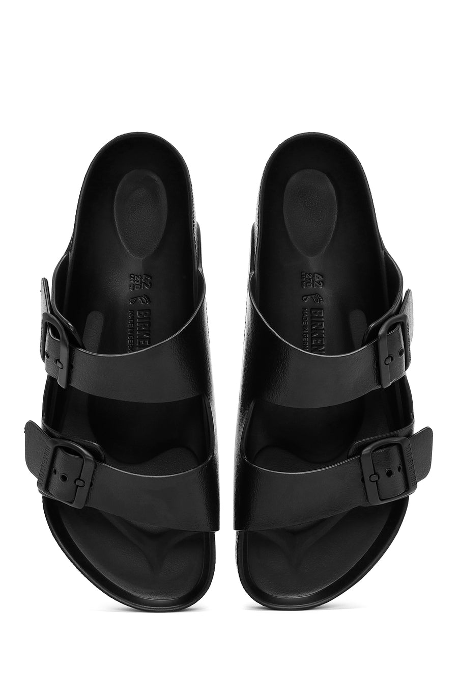 Birkenstock Men's Black Double Buckle Arizona Eva Slippers