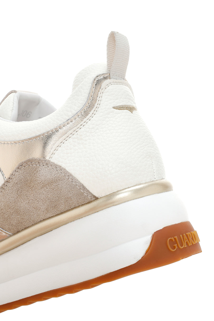Alberto Guardiani Kadın Bej Altın Louise Kalın Tabanlı Deri Sneaker