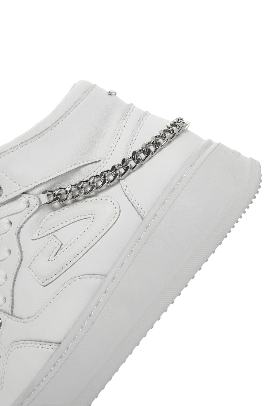 Alberto Guardiani Kadın Beyaz Deri Kalın Tabanlı Bilekli Sneaker