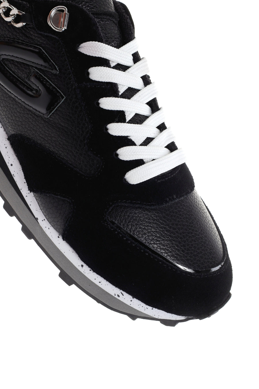 Alberto Guardiani Kadın Siyah Wen Deri Kalın Tabanlı Sneaker