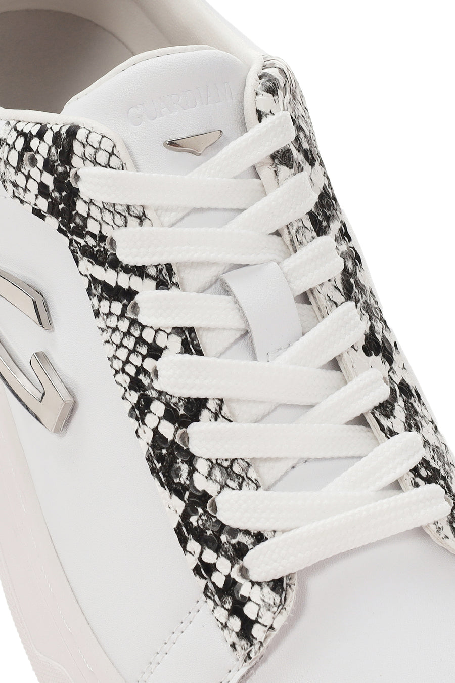 Alberto Guardiani Women's White New Era Lace-Up Leather Sneakers