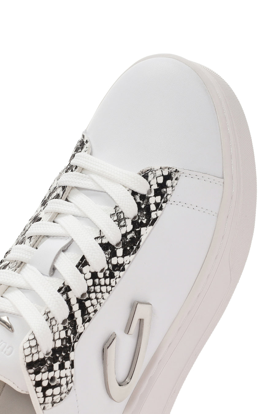 Alberto Guardiani Women's White New Era Lace-Up Leather Sneakers