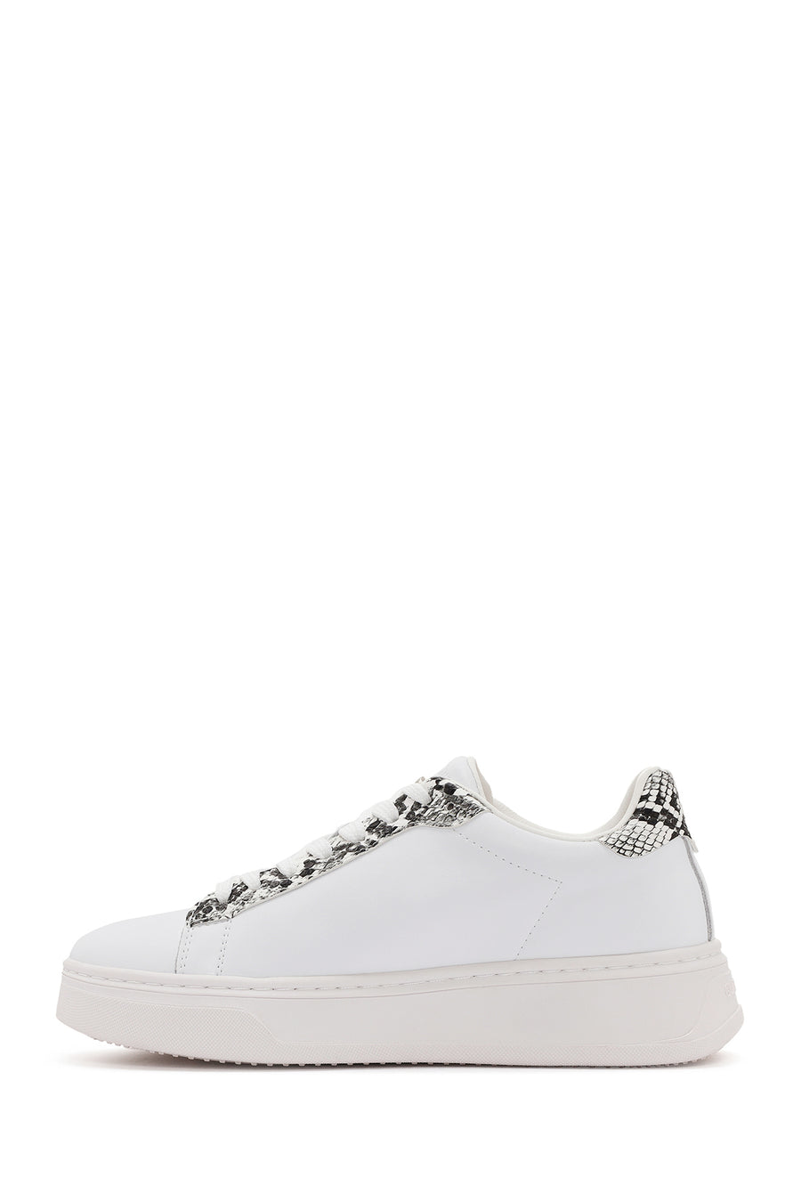 Alberto Guardiani Women's White New Era Lace-Up Leather Sneakers