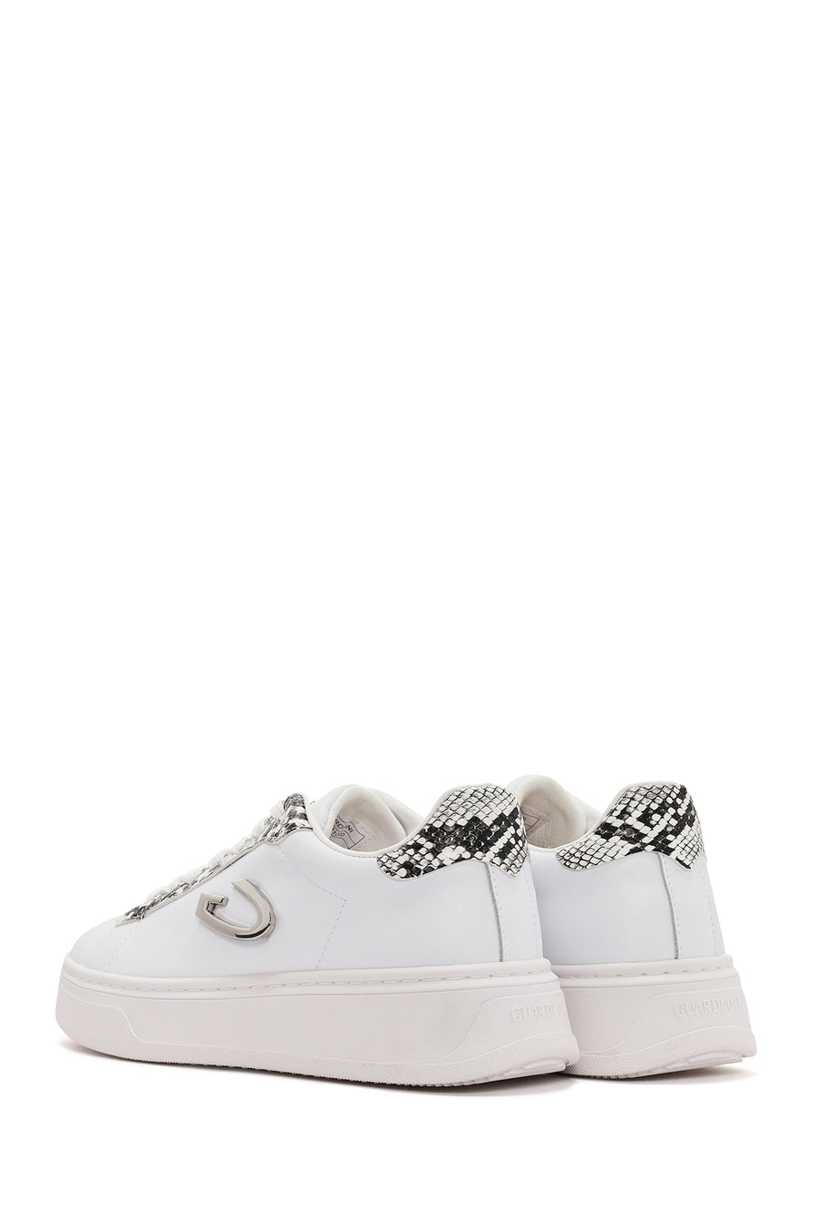 Alberto Guardiani Women's White New Era Lace-Up Leather Sneakers