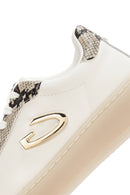 Alberto Guardiani Women's Beige New Era Lace-Up Leather Sneakers | Derimod