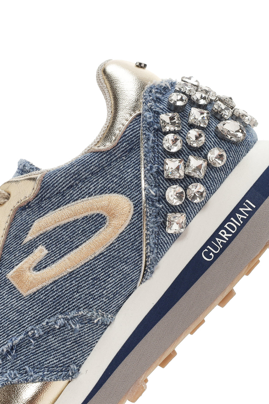 Alberto Guardiani Kadın Mavi Wen Kalın Tabanlı Bağcıklı Taşlı Sneaker
