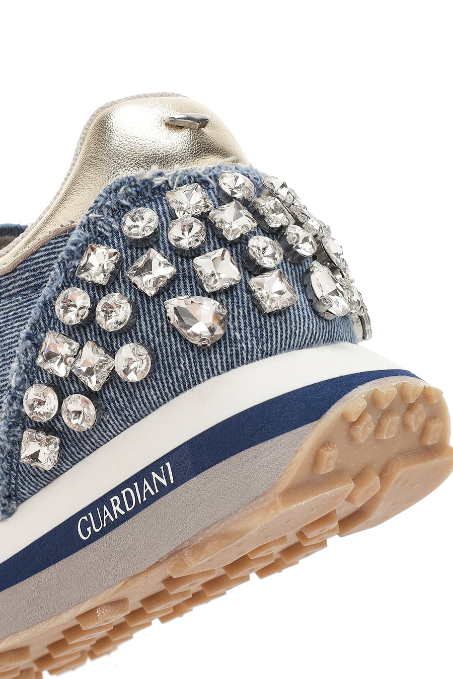 Alberto Guardiani Kadın Mavi Wen Kalın Tabanlı Bağcıklı Taşlı Sneaker