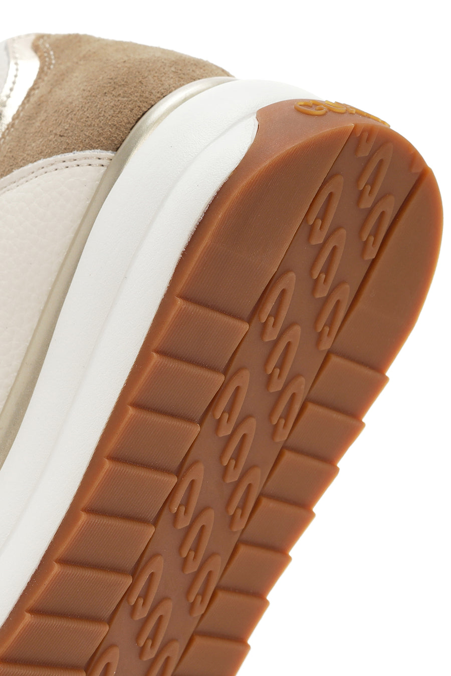 Alberto Guardiani Women's Beige Louise Chunky Sole Lace-Up Leather Sneakers