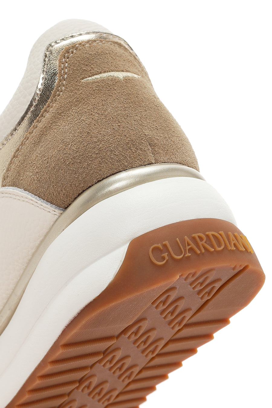 Alberto Guardiani Women's Beige Louise Chunky Sole Lace-Up Leather Sneakers