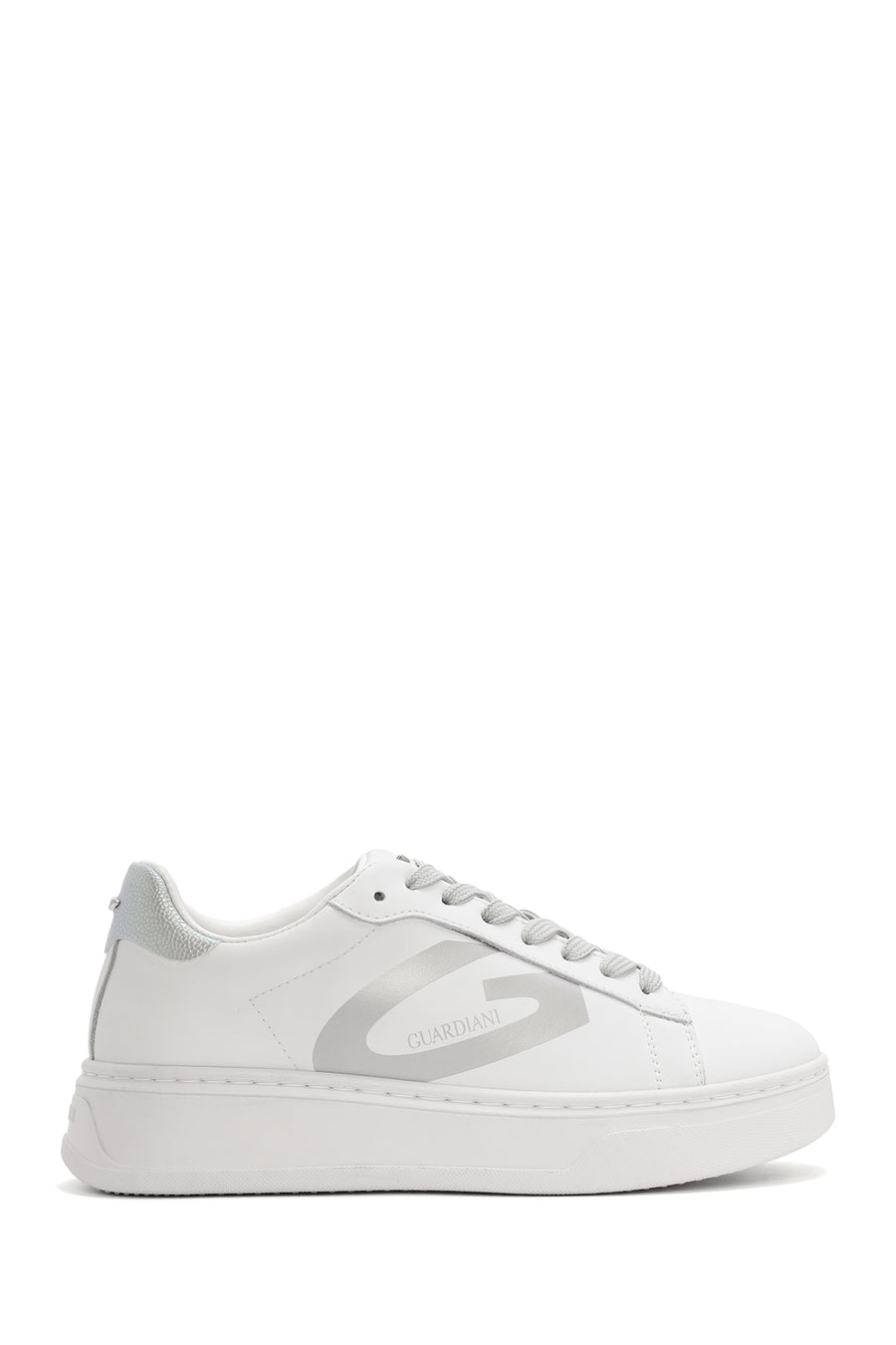 Alberto Guardiani Women's White New Era Lace-Up Leather Sneakers G03G100028 | Derimod