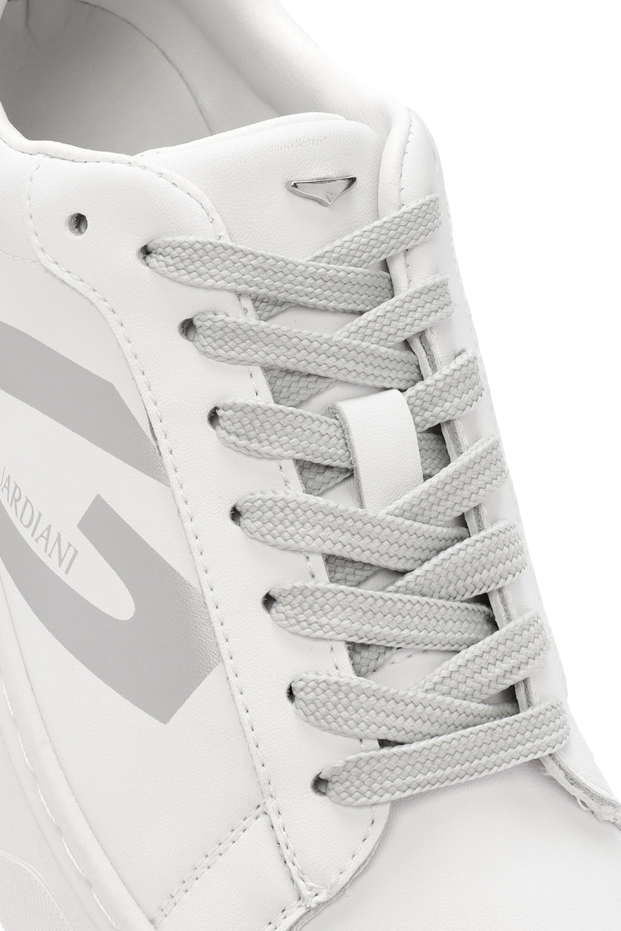 Alberto Guardiani Women's White New Era Lace-Up Leather Sneakers
