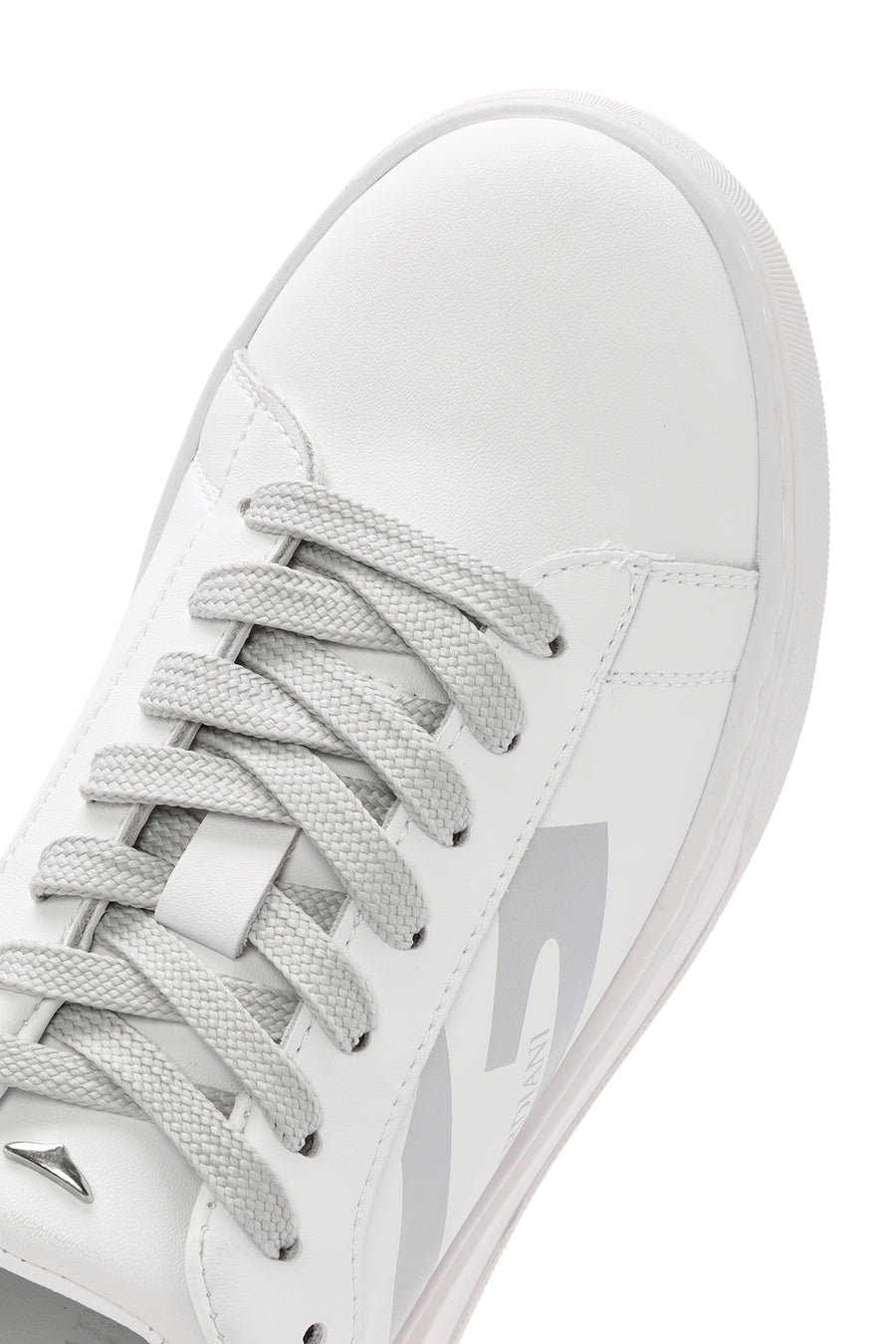 Alberto Guardiani Women's White New Era Lace-Up Leather Sneakers