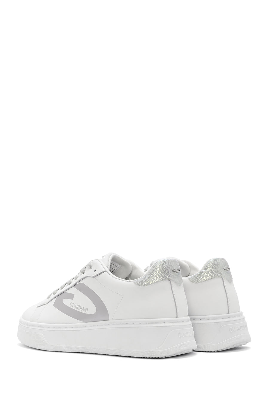 Alberto Guardiani Women's White New Era Lace-Up Leather Sneakers