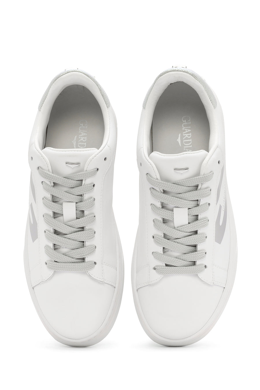 Alberto Guardiani Women's White New Era Lace-Up Leather Sneakers