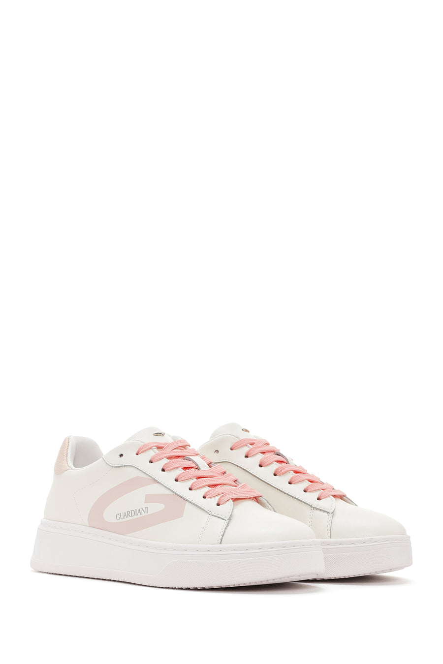 Alberto Guardiani Women's Beige New Era Lace-Up Leather Sneakers