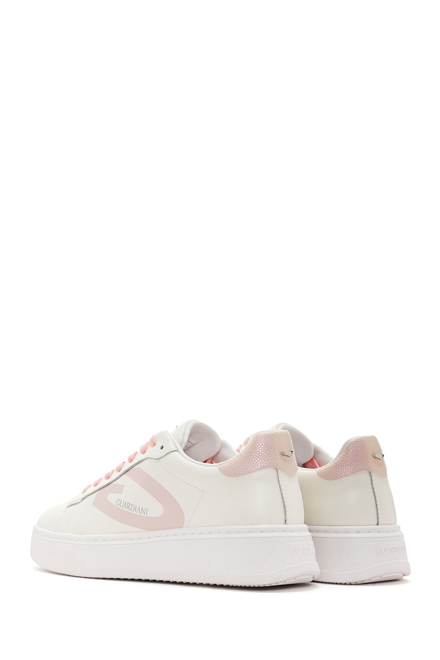 Alberto Guardiani Women's Beige New Era Lace-Up Leather Sneakers