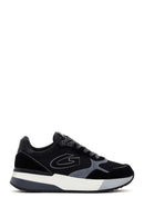 Alberto Guardiani Men's Black Gray Winner Thick Soled Leather Sneaker | Derimod