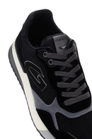 Alberto Guardiani Men's Black Gray Winner Thick Soled Leather Sneaker | Derimod