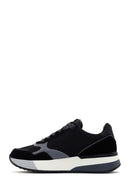 Alberto Guardiani Men's Black Gray Winner Thick Soled Leather Sneaker | Derimod