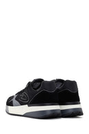 Alberto Guardiani Men's Black Gray Winner Thick Soled Leather Sneaker | Derimod