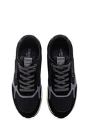 Alberto Guardiani Men's Black Gray Winner Thick Soled Leather Sneaker | Derimod