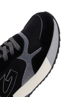 Alberto Guardiani Men's Black Gray Winner Thick Soled Leather Sneaker | Derimod
