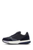 Alberto Guardiani Men's Navy Blue Gray Winner Thick Soled Leather Sneaker | Derimod