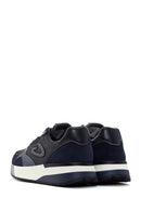 Alberto Guardiani Men's Navy Blue Gray Winner Thick Soled Leather Sneaker | Derimod