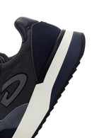 Alberto Guardiani Men's Navy Blue Gray Winner Thick Soled Leather Sneaker | Derimod