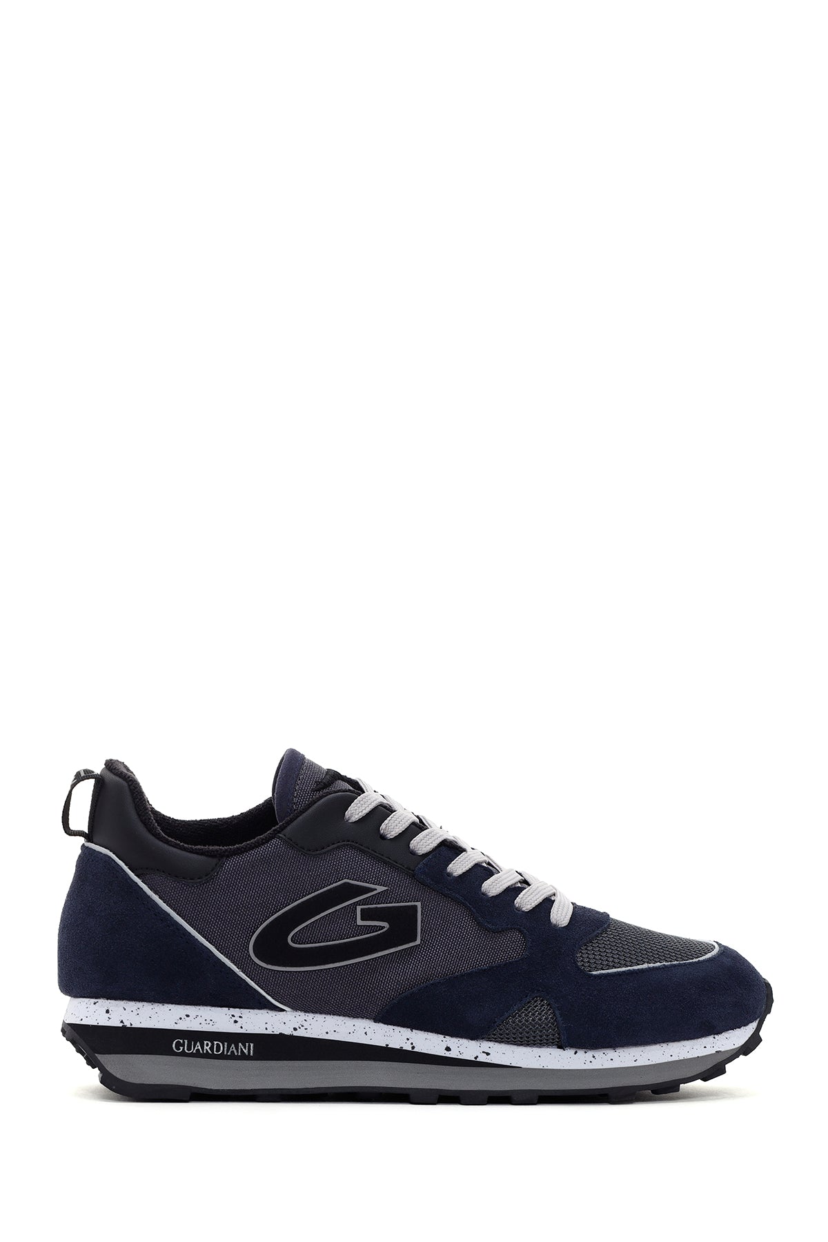 Alberto Guardiani Men's Navy Blue Gray Wen Thick Soled Sneaker G03M100021 | Derimod