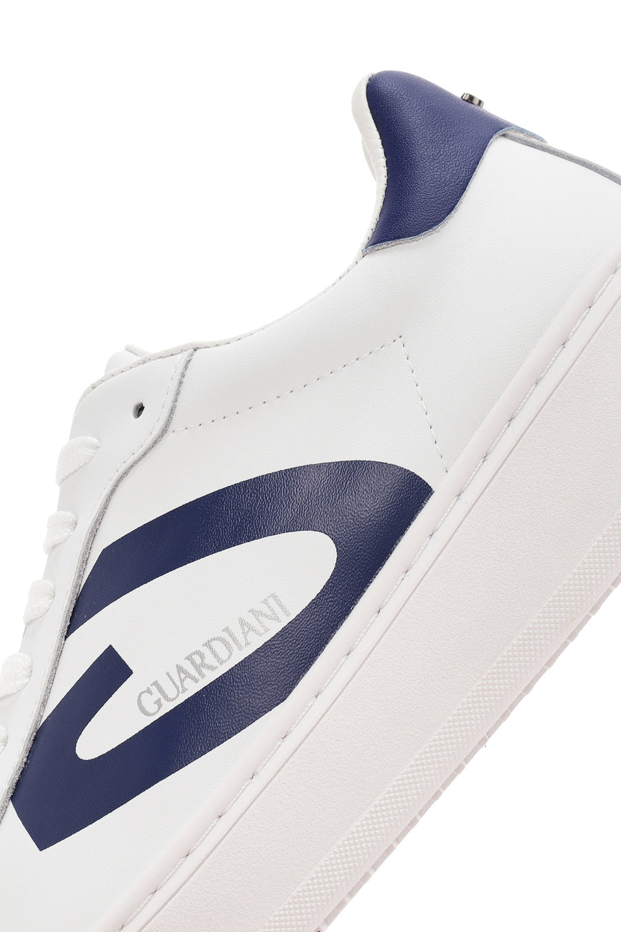 Alberto Guardiani Men's White New Era Lace-Up Leather Sneakers
