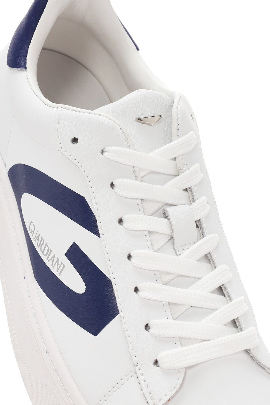 Alberto Guardiani Men's White New Era Lace-Up Leather Sneakers