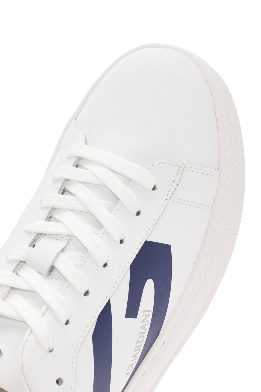 Alberto Guardiani Men's White New Era Lace-Up Leather Sneakers