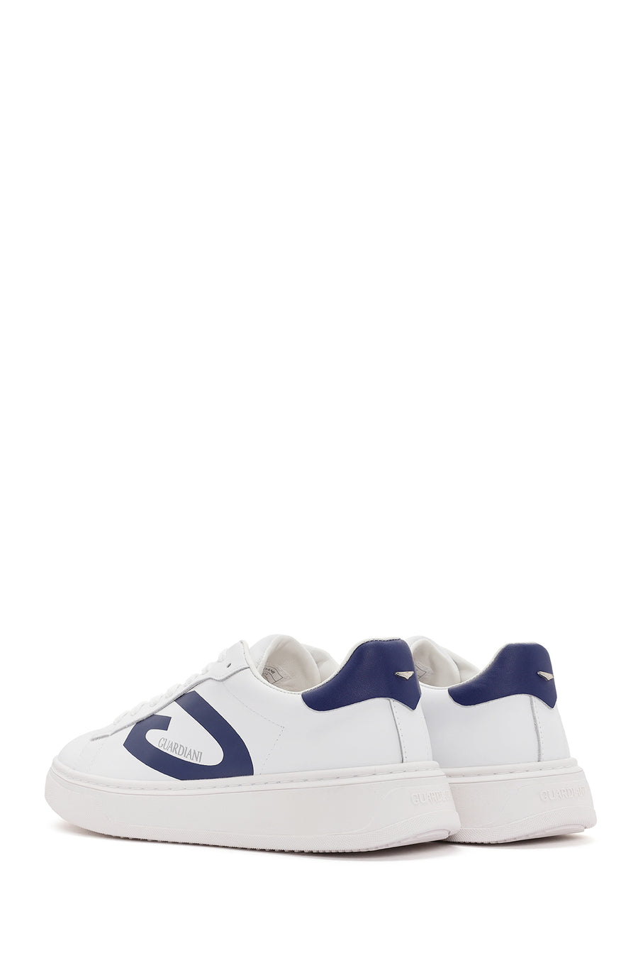 Alberto Guardiani Men's White New Era Lace-Up Leather Sneakers
