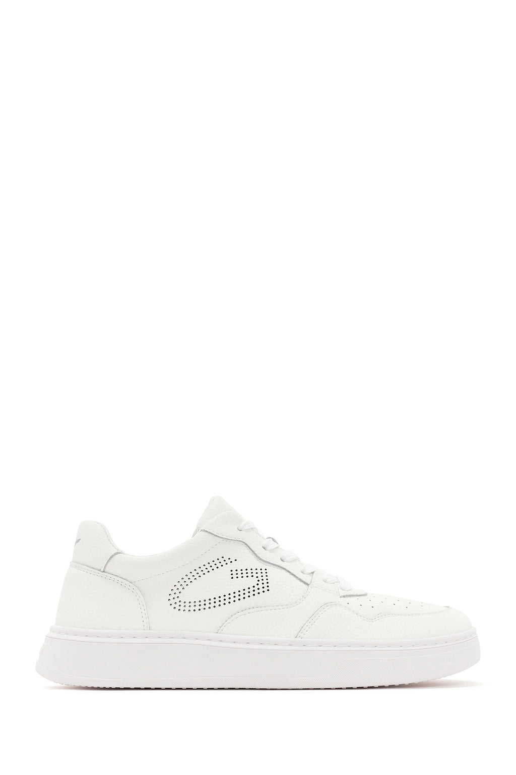 Alberto Guardiani Erkek Beyaz New Era Bağcıklı Deri Sneaker