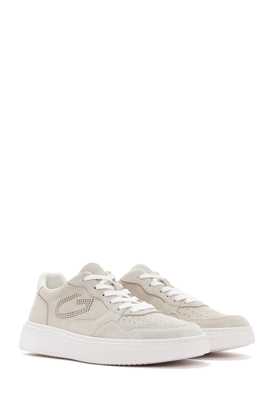 Alberto Guardiani Erkek Bej New Era Bağcıklı Deri Sneaker