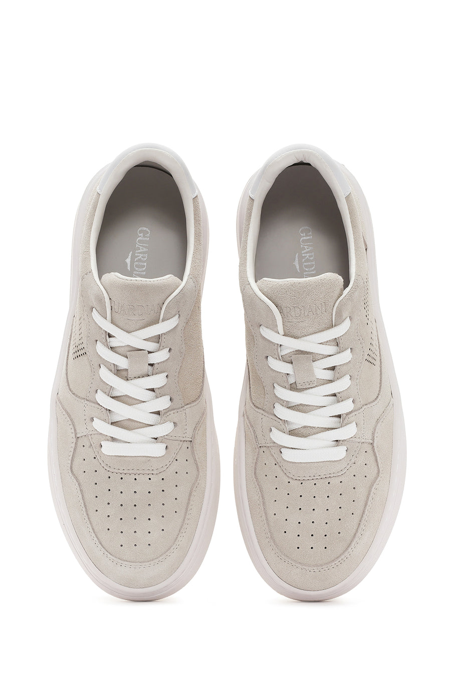Alberto Guardiani Erkek Bej New Era Bağcıklı Deri Sneaker