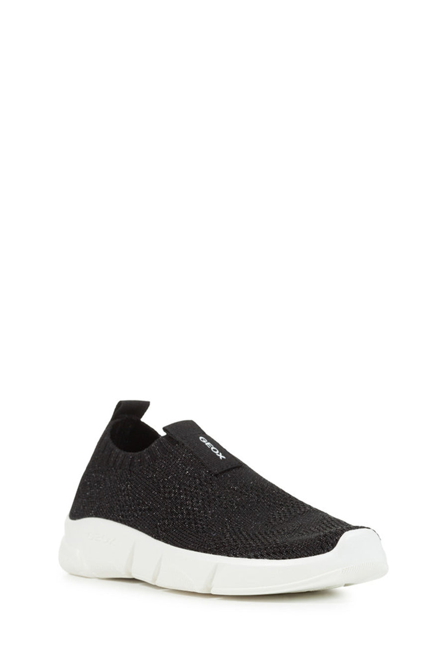 Geox Girl Black J Aril G. E - Shiny Knitt. Text Fabric Sneaker