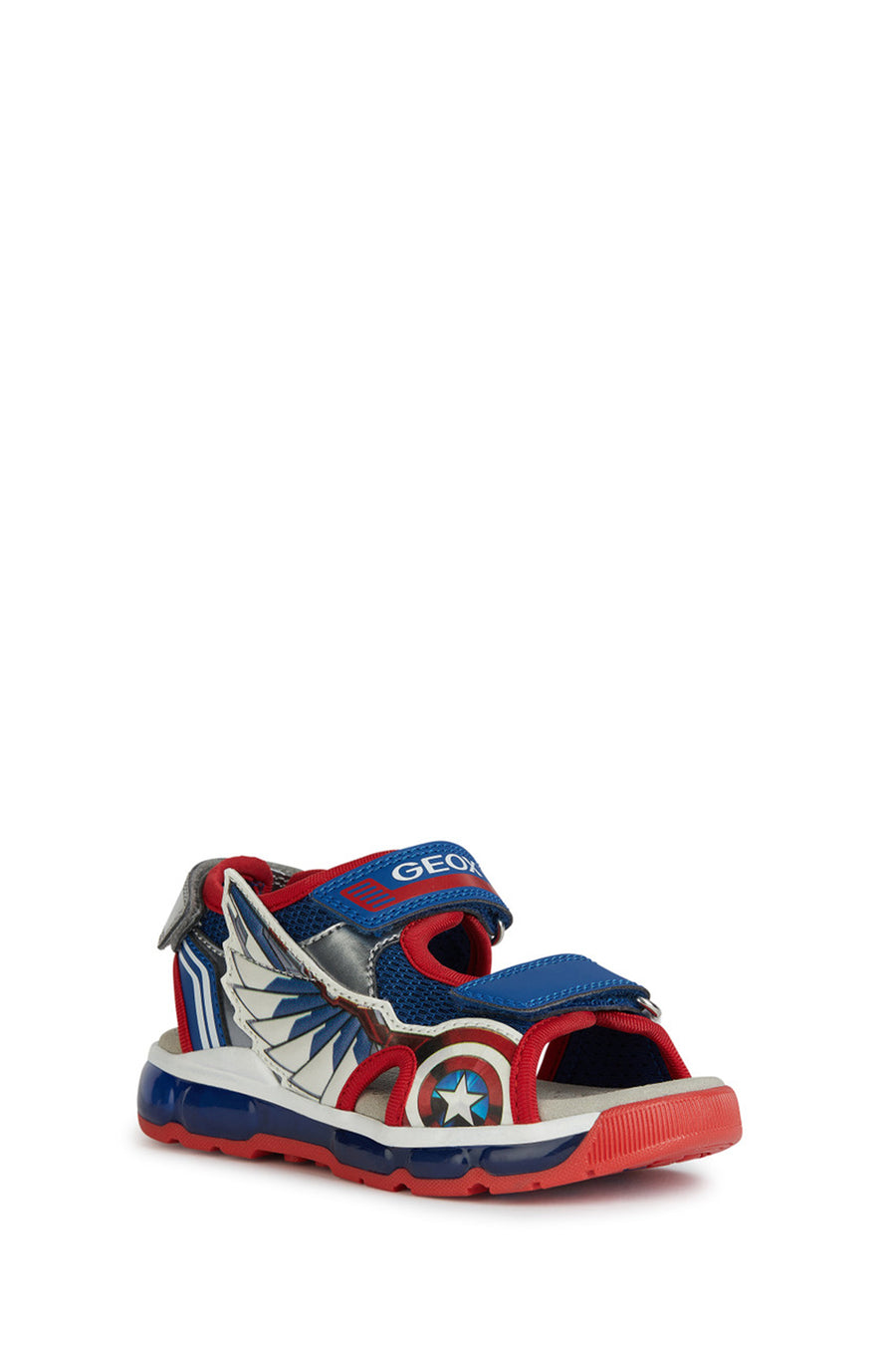 Geox Boy Red Android Strap Leather Sandals