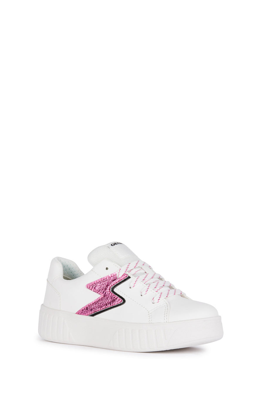 
Geox Girls White Mikiroshi Strap Leather Sneaker
