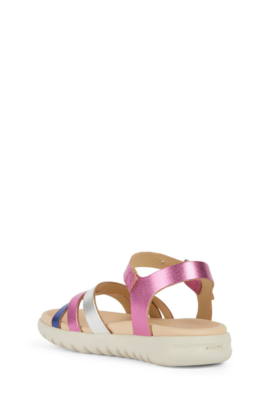 Geox Girl Fuchsia Soleima Strappy Leather Sandals