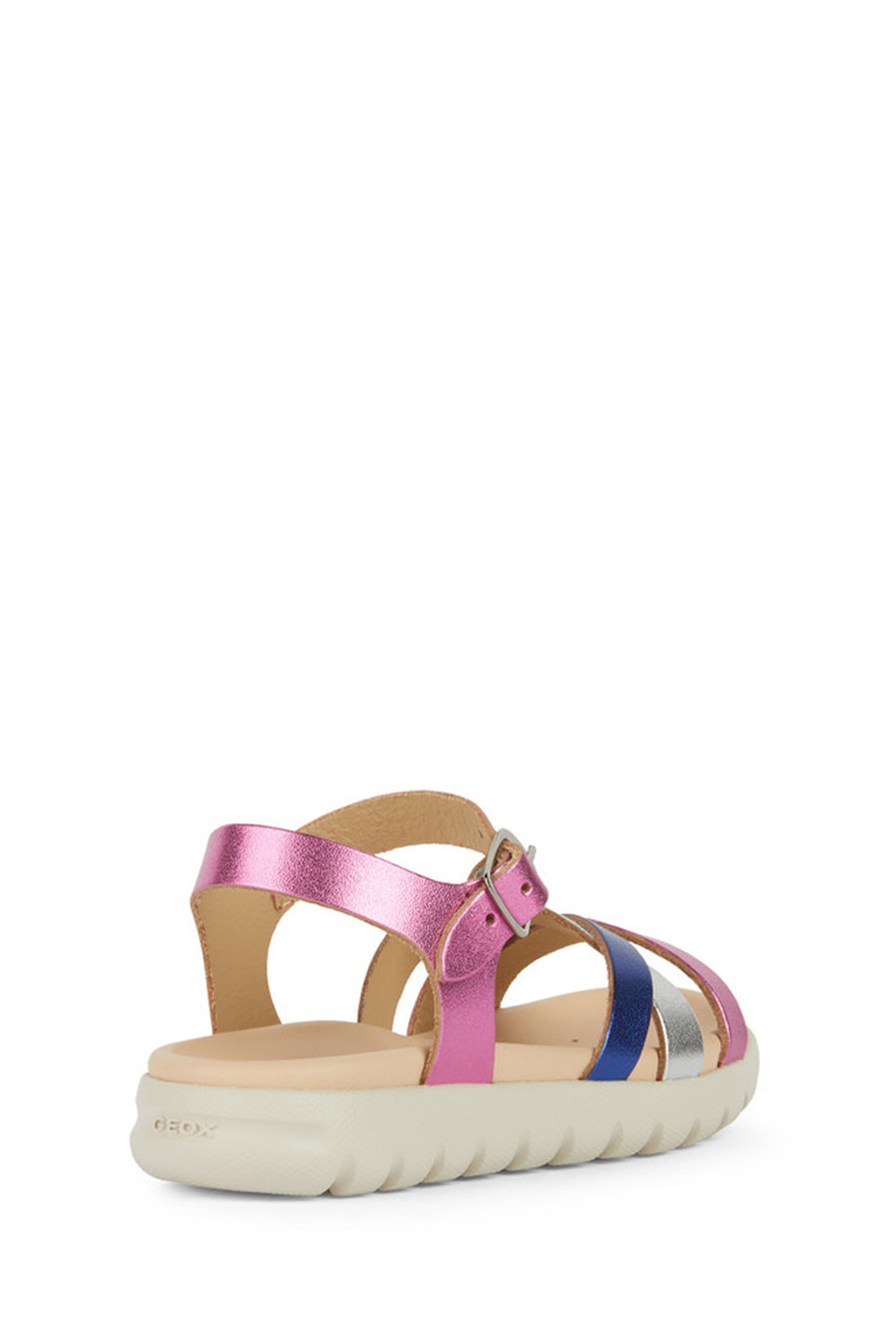 Geox Girl Fuchsia Soleima Strappy Leather Sandals