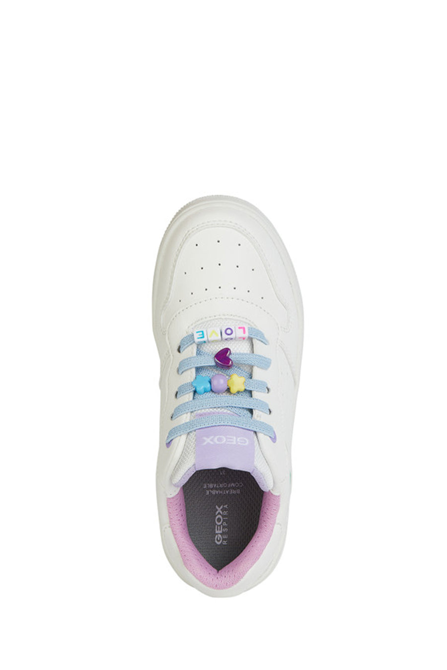 Geox Kız Çocuk Beyaz Washiba Bağcıklı Deri Sneaker