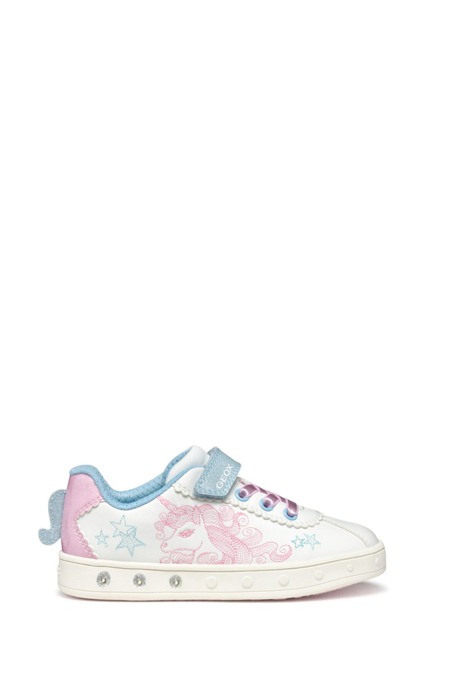 Geox Girl White Skylin Patterned Sneaker J558WA0BCKCC0406 | Derimod