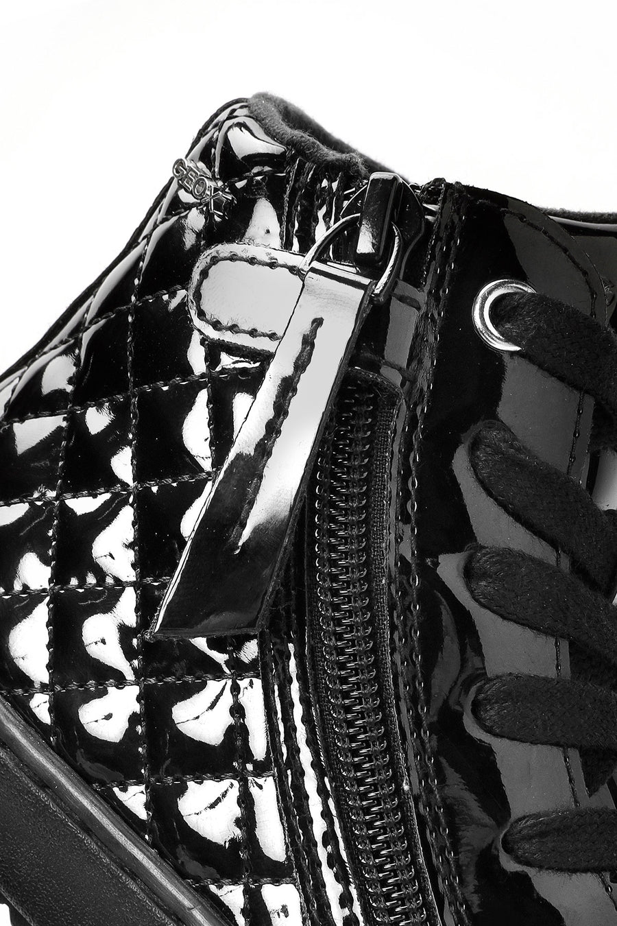 Geox Kız Çocuk Siyah Kalispera Fermuarlı Rugan Bilekli Sneaker