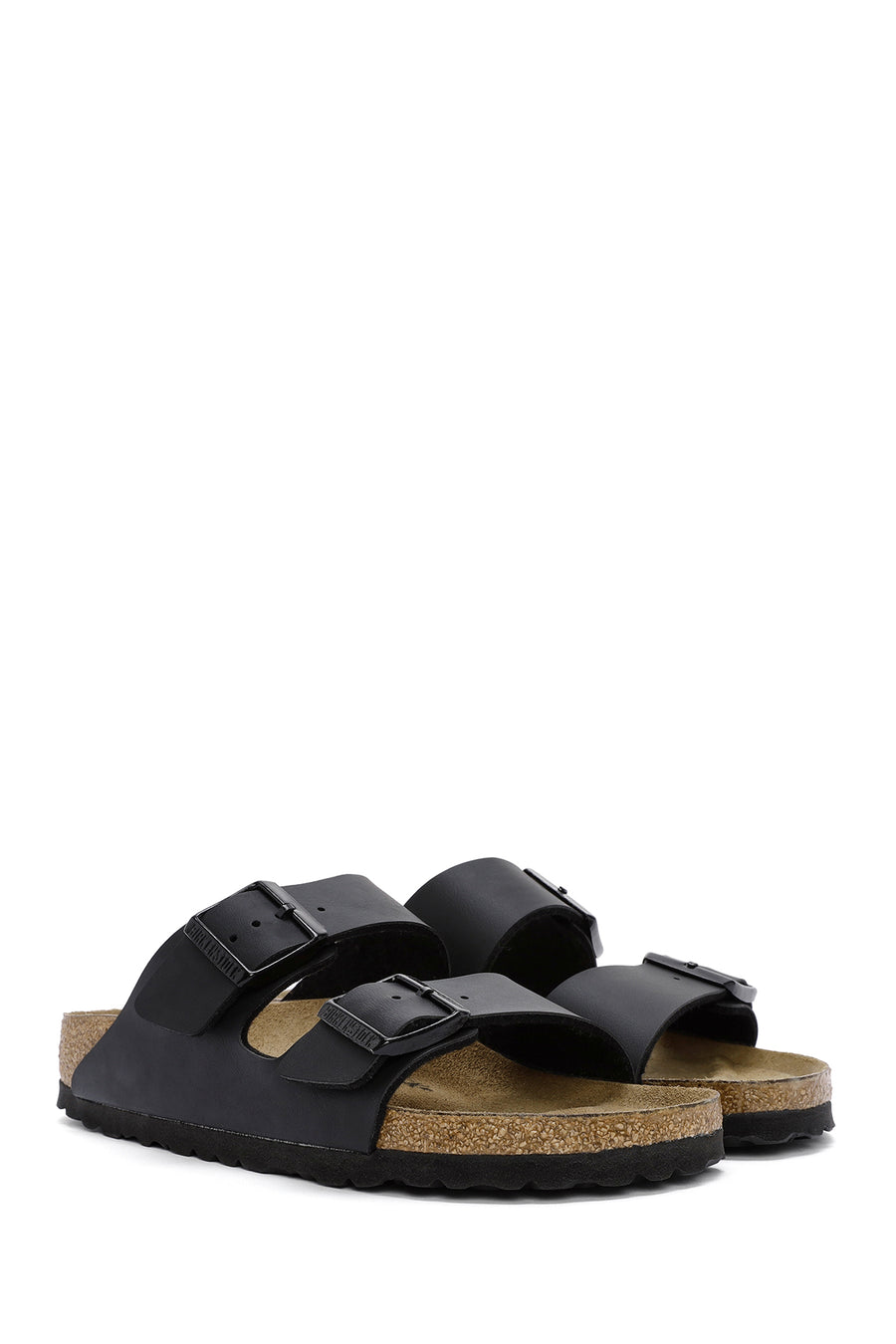 Birkenstock Women's Black Double Buckle Arizona Bf Flat Slippers