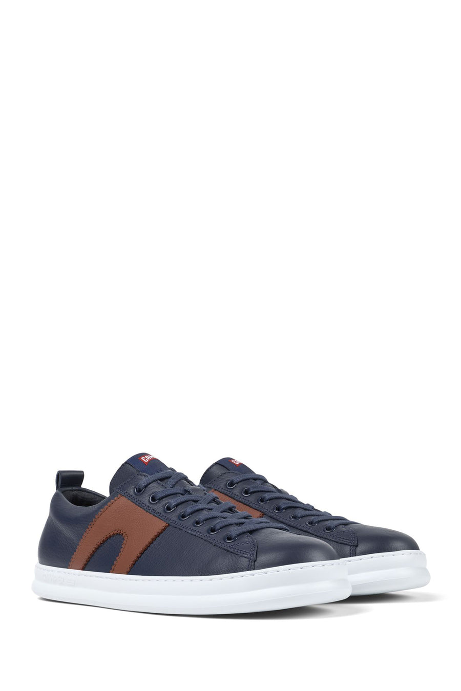 Camper Men's Navy Blue Runner Lace-up Leather Sneaker