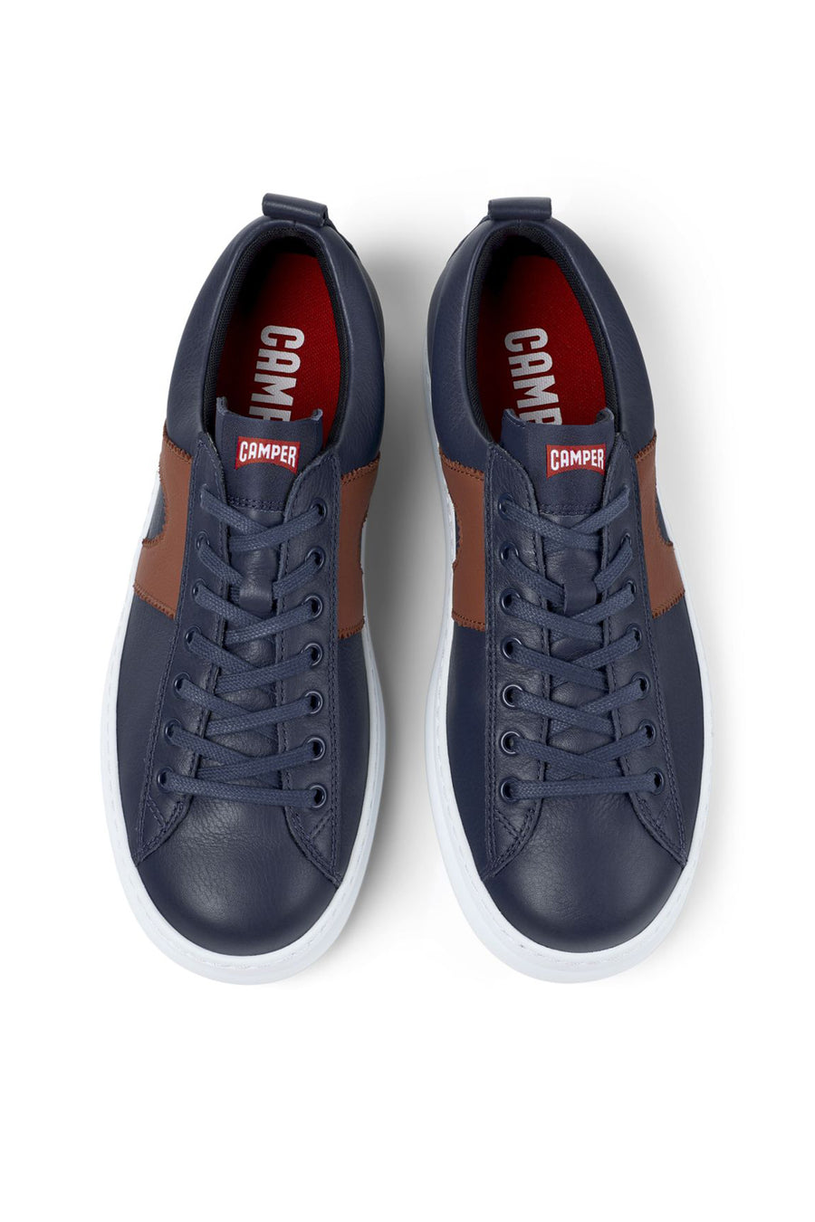 Camper Men's Navy Blue Runner Lace-up Leather Sneaker