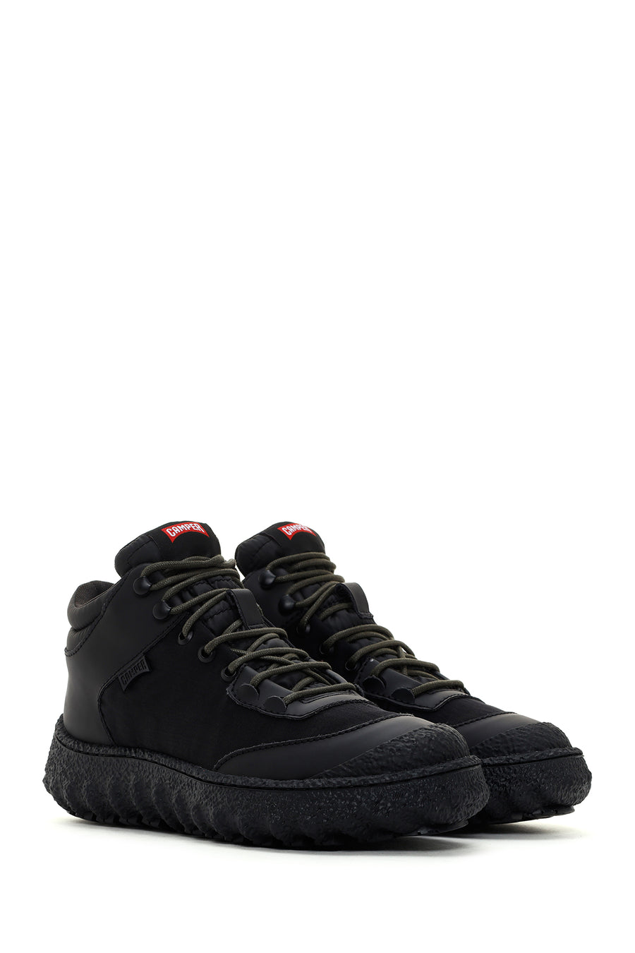 Camper Men's Black Ground Michelin Leather Sneaker Boots